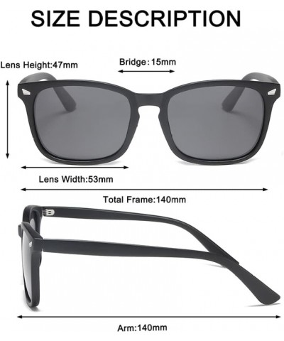 Unisex Polarized Retro Classic Trendy Square Sunglasses for Men Women Driving Sun glasses Sand Black Black $67.61 Sport