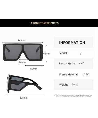 Large Frame Men and Women Square Sunglasses Outdoor Beach Shade Decorative Sunglasses (Color : F, Size : Medium) Medium G $15...