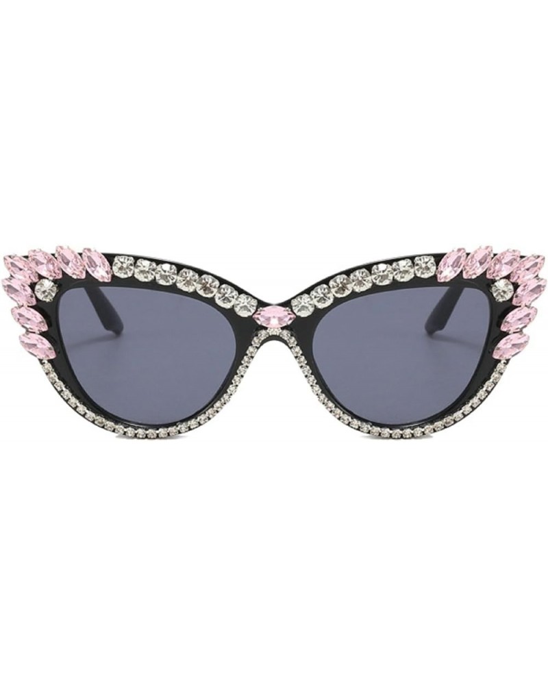 Women Cat Eye Sunglasses Fashion Shiny bling Diamond Sunglasses Ladies Black Rhinestone Sunglasses UV Protection Pink $10.19 ...