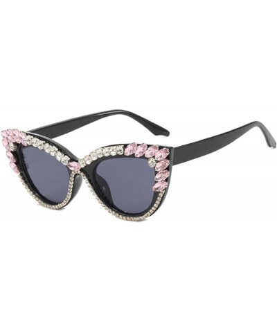 Women Cat Eye Sunglasses Fashion Shiny bling Diamond Sunglasses Ladies Black Rhinestone Sunglasses UV Protection Pink $10.19 ...