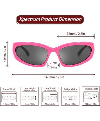 Wrap Around Y2K Men's Women's Sunglasses Trendy Fashion Retro 90s Sun Glasses Futuristic Narrow Rectangle Frame Purple Red $1...