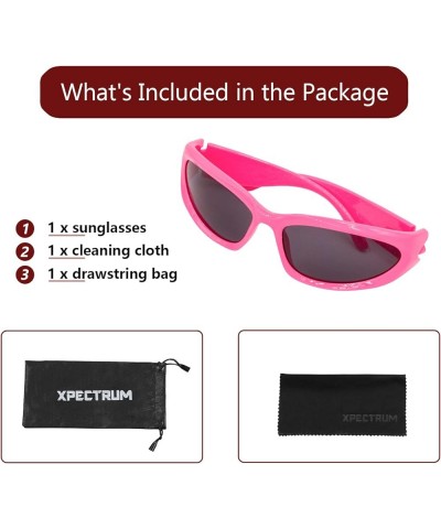 Wrap Around Y2K Men's Women's Sunglasses Trendy Fashion Retro 90s Sun Glasses Futuristic Narrow Rectangle Frame Purple Red $1...