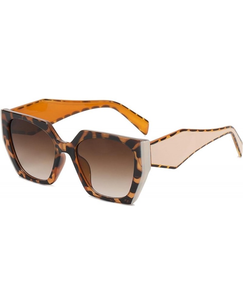 Couple Personalized Sunglasses, Polygonal Sunglasses, Retro Fashion, Street Style Fashion Glasses Brown Brown Flakes $10.25 S...