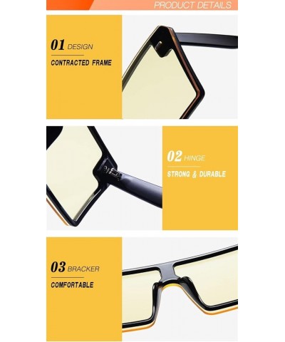 Large Frame Retro Box Fashion Sunglasses for Men and Women (Color : Medium, Size : 1) 1 G $13.12 Designer