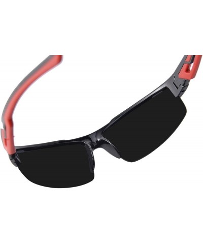 Sports Sunglasses for Men Polarized Cycling Sunglasses 100% UV Blocking Blue Blue $16.12 Rectangular