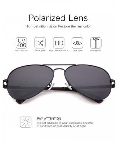 Oversized Polarized Aviator Sunglasses for Women Men,Classic Big Black Gold Metal Frame Pilot Shades Black Frame Grey Lens $1...