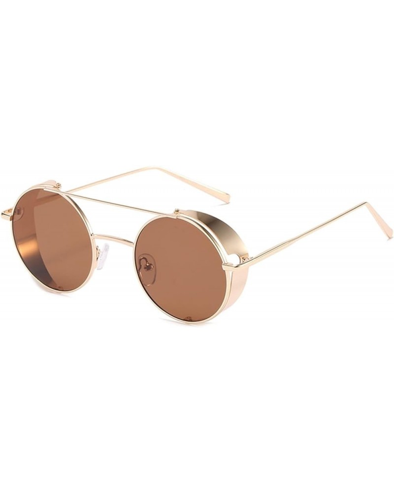 Men's and Women's Metal Retro Round Frame Outdoor Vacation Sunglasses (Color : B, Size : 1) 1 B $15.75 Designer