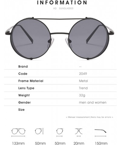 Men's and Women's Metal Retro Round Frame Outdoor Vacation Sunglasses (Color : B, Size : 1) 1 B $15.75 Designer