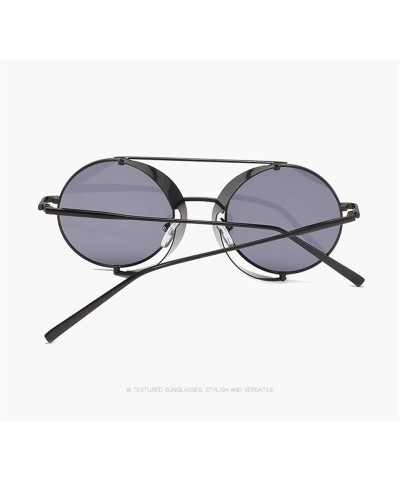 Men's and Women's Metal Retro Round Frame Outdoor Vacation Sunglasses (Color : B, Size : 1) 1 B $15.75 Designer