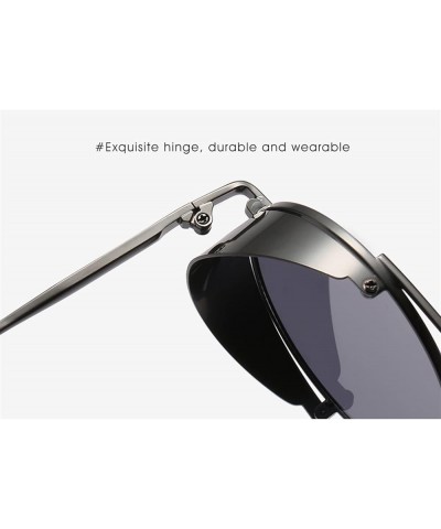 Men's and Women's Metal Retro Round Frame Outdoor Vacation Sunglasses (Color : B, Size : 1) 1 B $15.75 Designer