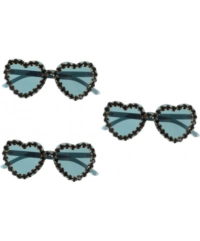 3 Pcs Sunglasses Glasses Party Photography Props Rhinestone Sunglasses Fun Sunglasses Rhinestone Heart Glasses Outdoor Summer...