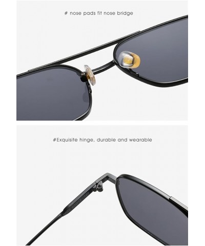 Square Frame Metal Men and Women Outdoor Driving Decorative Sunglasses (Color : F, Size : 1) 1A $11.63 Designer