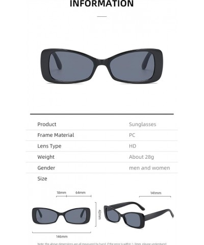 Small Square Box Fashion Retro Sunglasses Men and Women cat Eye Glasses Outdoor (Color : C, Size : 1) 1A $17.60 Designer