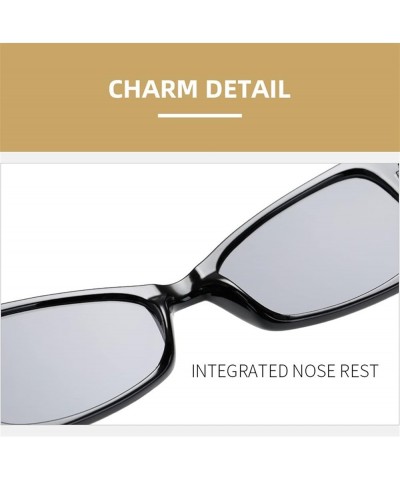 Small Square Box Fashion Retro Sunglasses Men and Women cat Eye Glasses Outdoor (Color : C, Size : 1) 1A $17.60 Designer