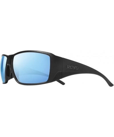 Sunglasses Dune: Polarized Lens with Large Sport Wrap Side Shield Frame Matte Black Frame With Blue Water Lens $81.88 Rectang...