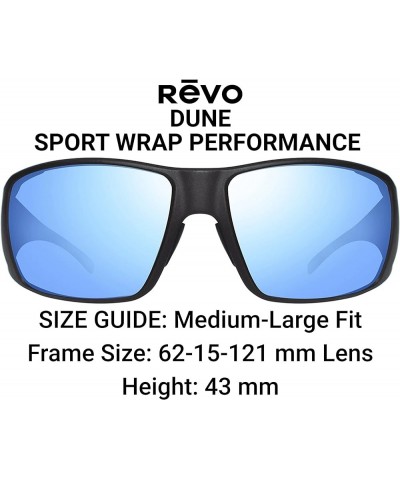 Sunglasses Dune: Polarized Lens with Large Sport Wrap Side Shield Frame Matte Black Frame With Blue Water Lens $81.88 Rectang...