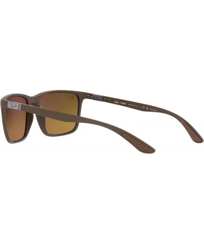 RB4385 Liteforce Rectangular Sunglasses Matte Brown/Brown Mirrored Gold Polarized $81.90 Rectangular