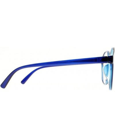 Women Stylish Big Flower Oval Frame Reading Glasses Comfortable Rx Magnification Blue $7.00 Oval