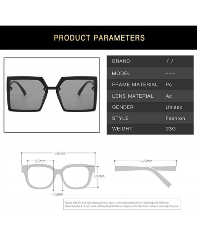 Fashion Large Frame Men and Women Decorative Sunglasses (Color : F, Size : 1) 1 G $15.68 Designer