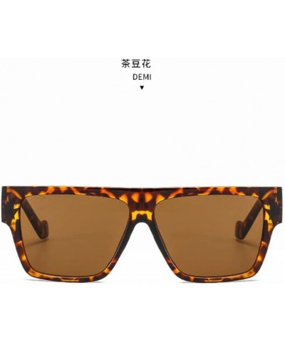 Men's and Women's Retro Photo Big Frame Anti-UV Sunglasses Handsome Thick-legged Sunglasses Tea Bean Flower $3.62 Round