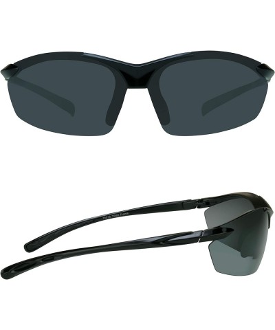 Quality TR90 Sunglasses Semi Rimless for Running, Golf, Cycling and Tennis Black Smoke $11.71 Rimless