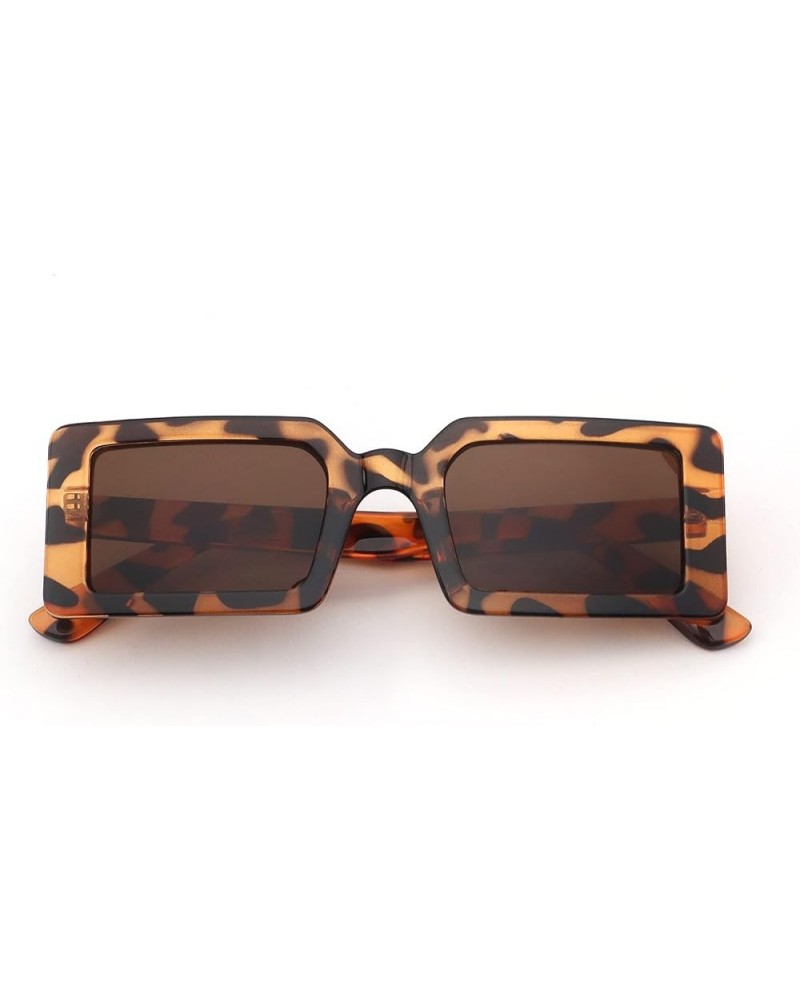 Rectangle Trendy Sunglasses for Women Retro Fashion Sunglasses UV 400 Protection Square Frame Shades Tortoise/Brown $9.45 Rec...