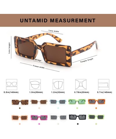 Rectangle Trendy Sunglasses for Women Retro Fashion Sunglasses UV 400 Protection Square Frame Shades Tortoise/Brown $9.45 Rec...