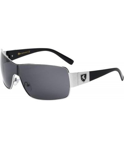 Impact - One Piece Shield Sunglasses Black Silver $18.85 Wayfarer