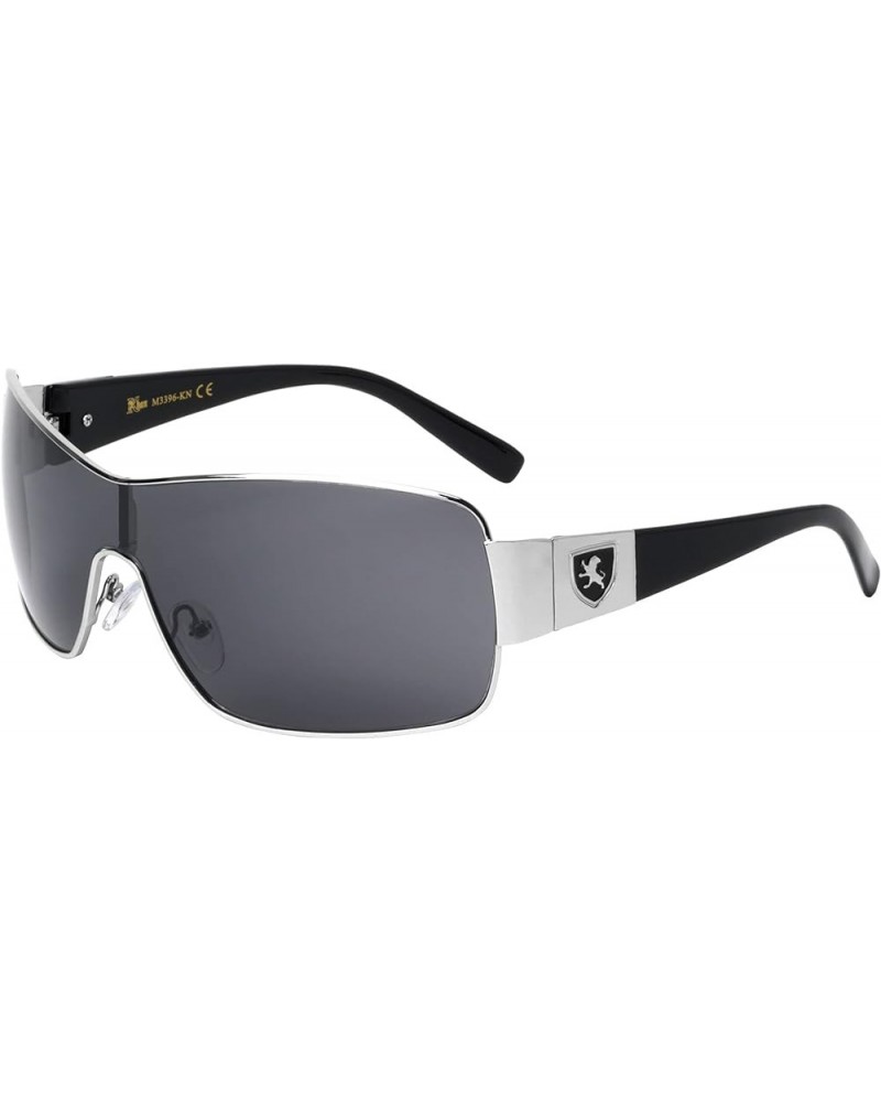 Impact - One Piece Shield Sunglasses Black Silver $18.85 Wayfarer