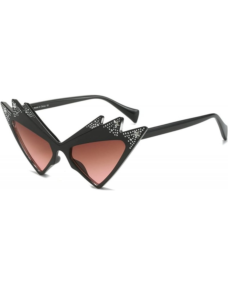 Punk Cat Eye Diamonds Sunglasses Women Men Butterfly Sun Glasses Sexy Hip Hop Punk Eyewear Brown $9.67 Cat Eye