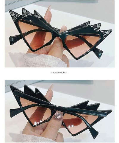 Punk Cat Eye Diamonds Sunglasses Women Men Butterfly Sun Glasses Sexy Hip Hop Punk Eyewear Brown $9.67 Cat Eye