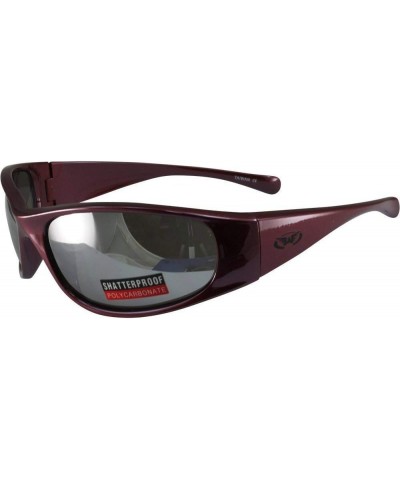 SuperStar Motorcycle Sunglasses Metallic Red Frame Flash Mirror Lens $10.56 Designer