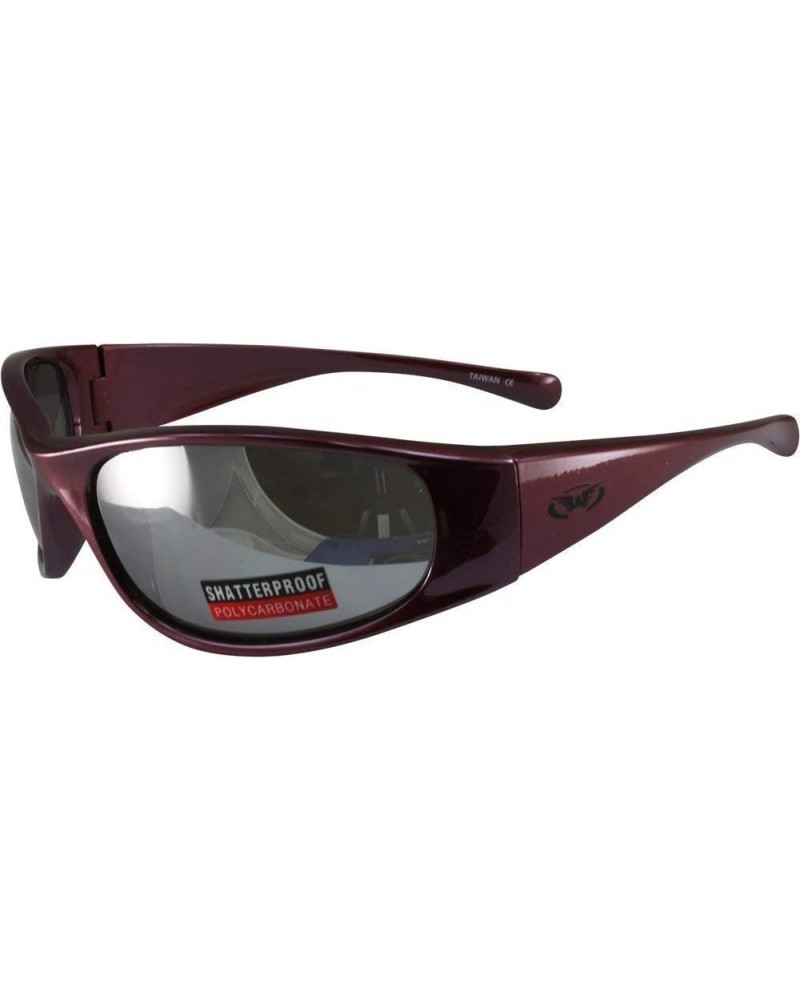 SuperStar Motorcycle Sunglasses Metallic Red Frame Flash Mirror Lens $10.56 Designer