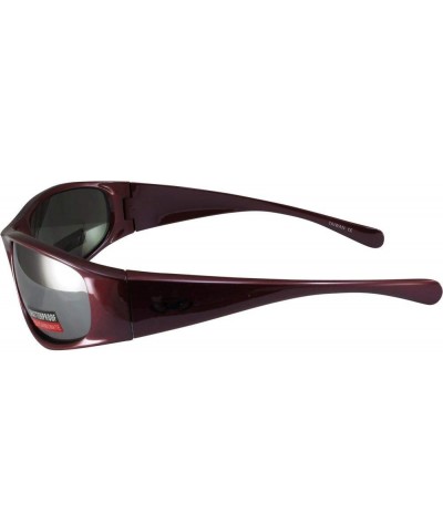 SuperStar Motorcycle Sunglasses Metallic Red Frame Flash Mirror Lens $10.56 Designer