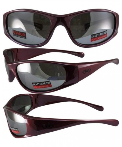 SuperStar Motorcycle Sunglasses Metallic Red Frame Flash Mirror Lens $10.56 Designer