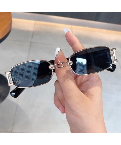 Small Frame Vintage Men's And Women's Sunglasses Metal Outdoor Vacation Driving Sunglasses A $19.38 Designer