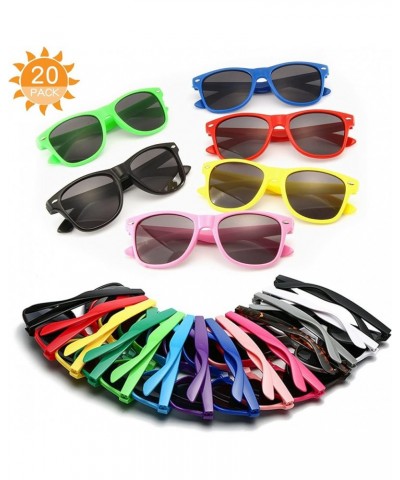 20 Pack Wholesale Sunglasses for Men Women in Bulk 70s Retro Cheap Glasses for Party Supplies 20pink Black $13.99 Square