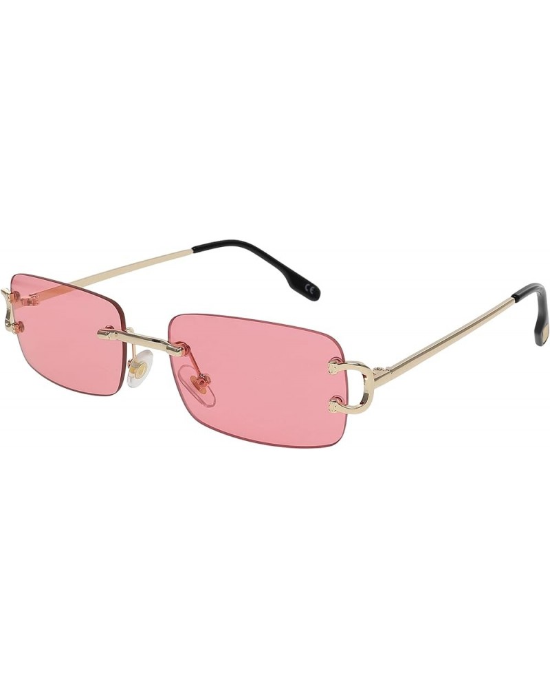 Men Women Classy Elegant Sophisticated Style Clear Lens EYE GLASSES Gold Rimless Frame Pink $10.97 Rimless