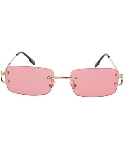 Men Women Classy Elegant Sophisticated Style Clear Lens EYE GLASSES Gold Rimless Frame Pink $10.97 Rimless