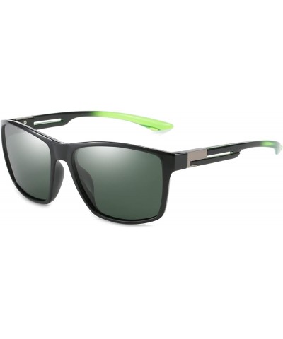 Polarized Sunglasses for Men Women Vintage Square Driving sports Fishing Eyewear 100% UV Protection F8045 Black Green/Green $...