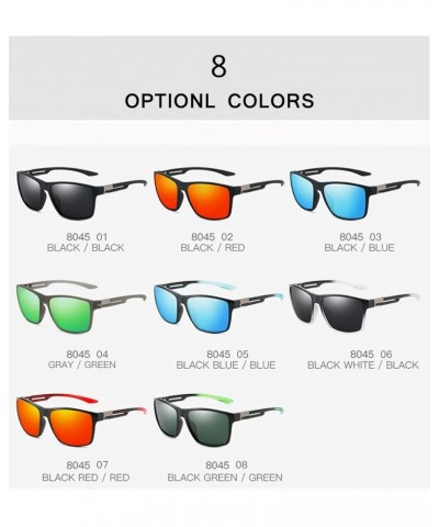 Polarized Sunglasses for Men Women Vintage Square Driving sports Fishing Eyewear 100% UV Protection F8045 Black Green/Green $...