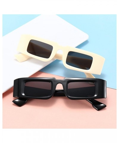 Small Frame Retro Fashion Square Sunglasses for Men and Women (Color : D, Size : 1) 1 B $16.58 Designer