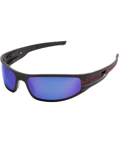 Baby Bagger Transition Mirror Lens Sunglasses with Thin Red Line Frame Transition Mirror Blue $97.94 Designer