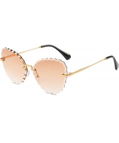 Women's Rimless Sunglasses Outdoor Vacation Decorative Sunglasses (Color : C, Size : Medium) Medium G $16.60 Rimless