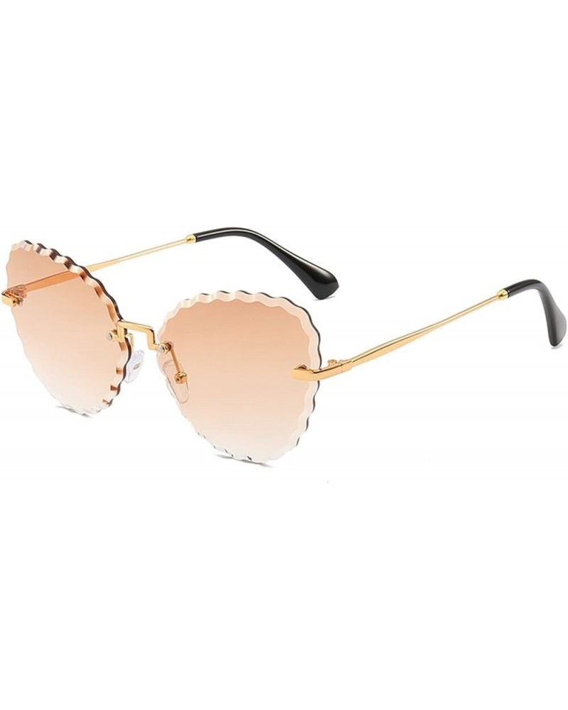 Women's Rimless Sunglasses Outdoor Vacation Decorative Sunglasses (Color : C, Size : Medium) Medium G $16.60 Rimless