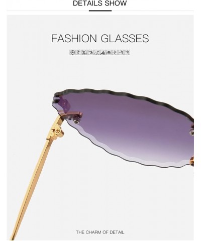 Women's Rimless Sunglasses Outdoor Vacation Decorative Sunglasses (Color : C, Size : Medium) Medium G $16.60 Rimless