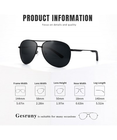 Polarized Aviator Sunglasses for Men Women Driving Classic Sun glasses UV400 Protection S52 Grey $12.09 Aviator