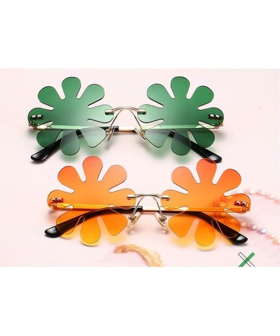 Vintage Unique Flower Sunglasses Women Fashion Rimless Clear Ocean Gradient Lens Eyewear Men Shades UV400 Sun Glasses Green $...