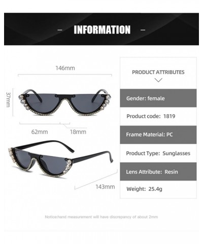 Cat-Eye Half-Frame Street Sunglasses, Outdoor Holiday Glasses for Men and Women (Color : D, Size : Medium) Medium D $18.13 De...