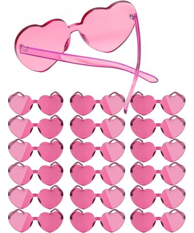 18 Pairs Heart Sunglasses Rimless Heart Shaped Sunglasses Pack Bulk Heart Sunglasses for Women Colored Party glasses Pink $11...